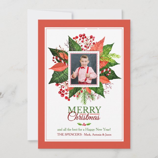 Carte de vacances de photo de splendeur de Noël (Devant)