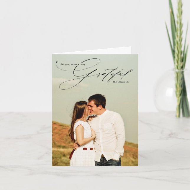 Carte de vacances de photographie de calligraphie  (Devant)