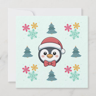 Carte de vacances de pingouin mignonne – Joie d'hi