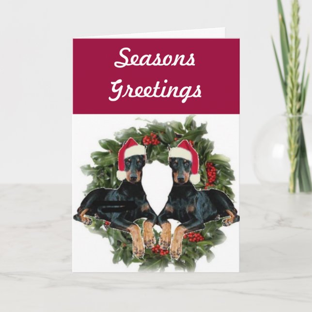 Carte de vacances de Pinscher de dobermann (Devant)
