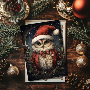 Carte de vacances de Santa Owl Flat