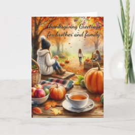 Carte de vacances de Thanksgiving Brother & Family