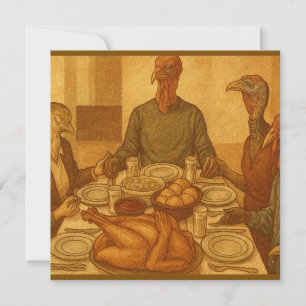 Carte de vacances de Thanksgiving pour un repas de