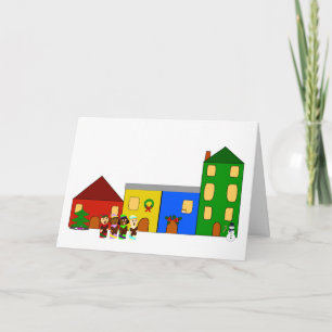 Carte de vacances de Train Town de Jingle Claws