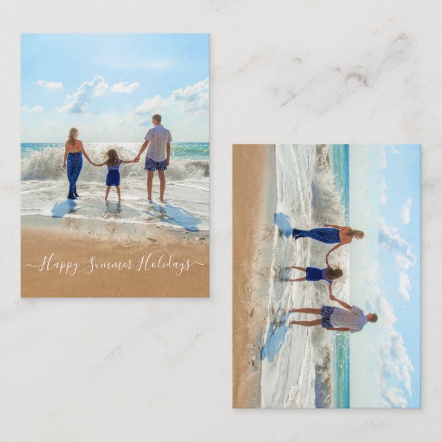 Carte de vacances d'été personnalisée avec photo e (Devant / Derrière)