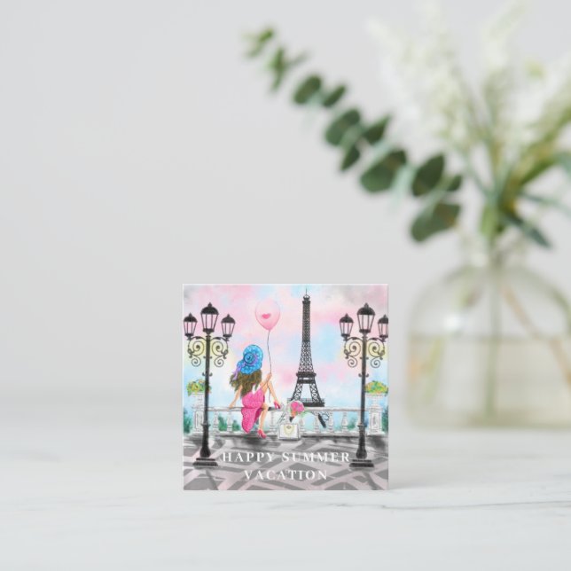 Carte de Vacances d'Été Tour Eiffel Paris France (Debout devant)