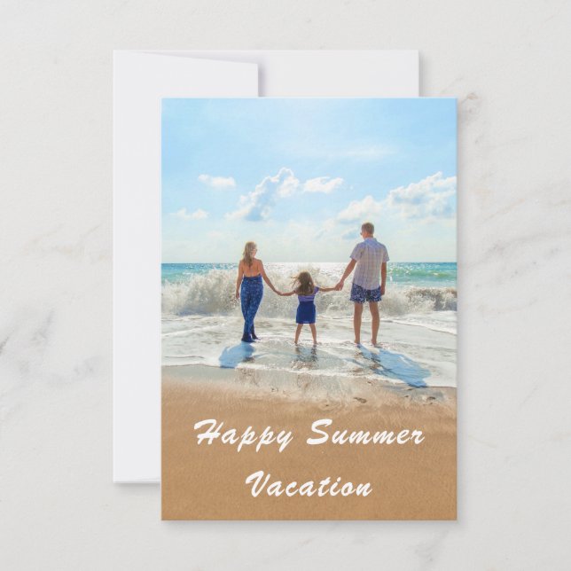Carte de vacances d'été Votre photo préférée et vo (Devant)
