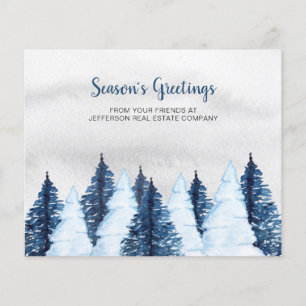 Carte de vacances d'hiver Pine Trees Budget