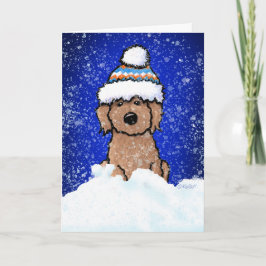 Carte de vacances Doodle Abricot d'hiver