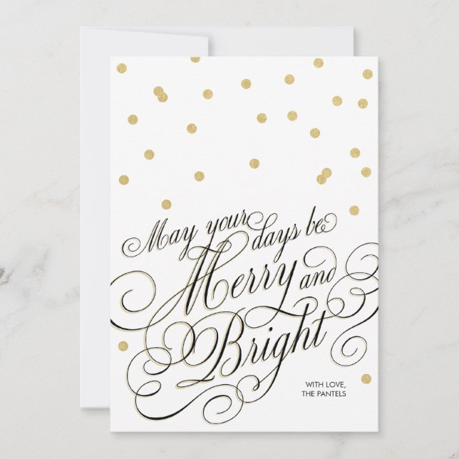 Carte de vacances Dots Gold Script (Devant)