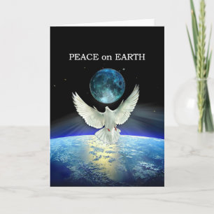 Carte de vacances Dove for Peace over Planet Earth