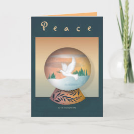Carte de vacances Dove in Snow Globe