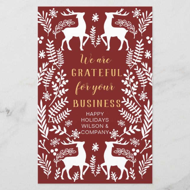 Carte de vacances économique Red Nordic Reindeer B (Devant)