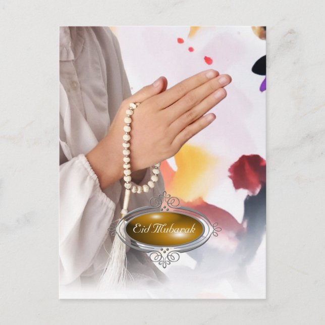 Carte de vacances Eid Mubarak / Fille au Hijab (Devant)