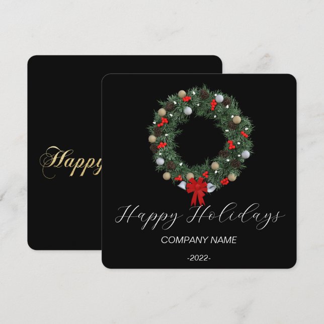 Carte de vacances élégante à l'aquarelle (Devant / Derrière)