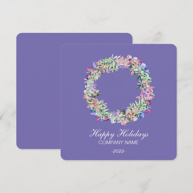 Carte de vacances élégante à l'aquarelle (Devant / Derrière)