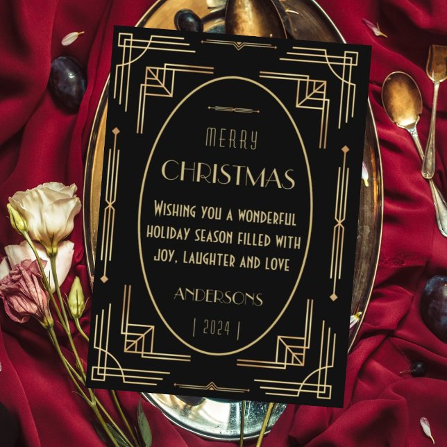 Carte de vacances élégante et stylée art déco (Créateur téléchargé)