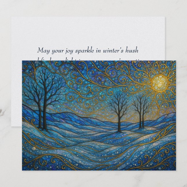 Carte de vacances élégante moderne fantaisiste uni (Devant / Derrière)