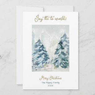 Carte de vacances en aquarelle de Noël Forest Merr