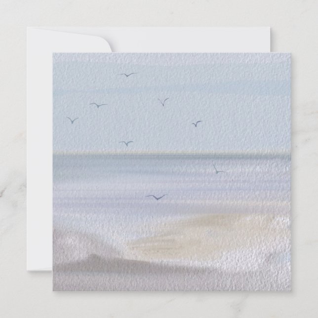 Carte de vacances en aquarelle de plage de littora (Devant)