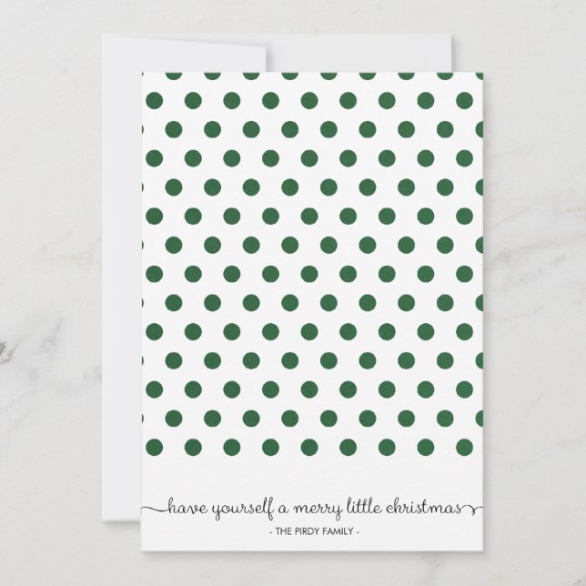 Carte de vacances en motif vert pointillé (Devant)