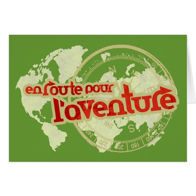 carte de vacances en route pour l'aventure (Devant horizontal)