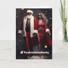 Carte de vacances Fashionista Père Noël personnali