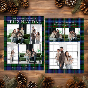 Carte de vacances Feliz Navidad multi-photos plaid