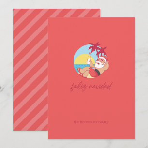 Carte de vacances Feliz Navidad Père Noël