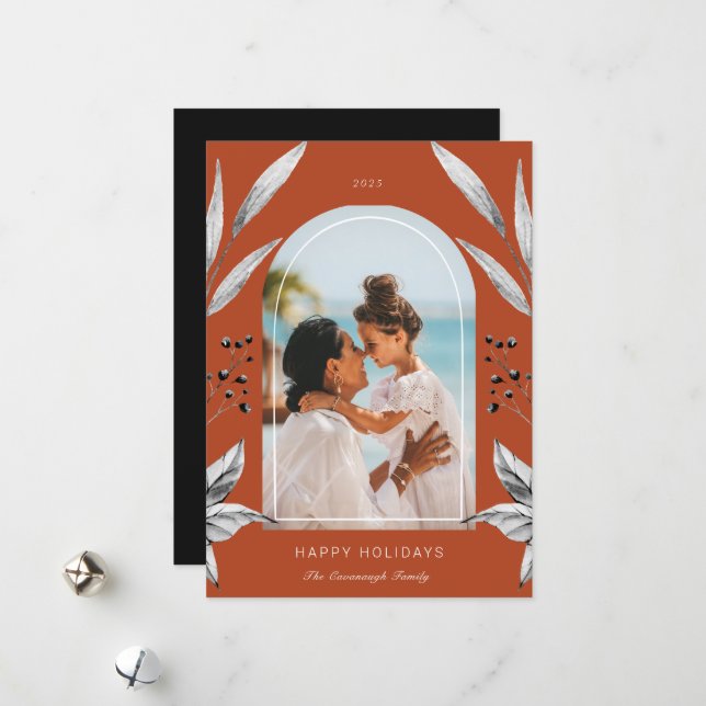 Carte de vacances Festiage Foliage Arch (Devant/Arrière en situation)