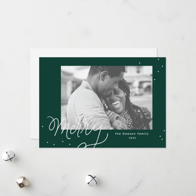 Carte de vacances festive avec confettis joyeux (Devant/Arrière en situation)