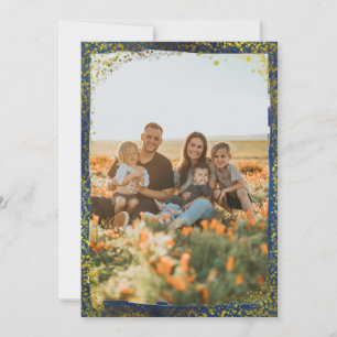 Carte de vacances Festive Photo Gold Parties scint