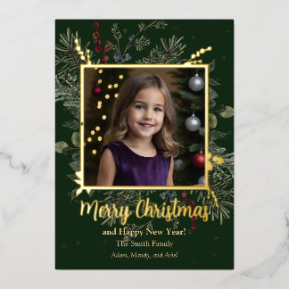 Carte de vacances Foil de Noël et Berries