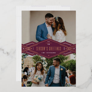 Carte de vacances Foil Deco Band 2-Photo - Violet
