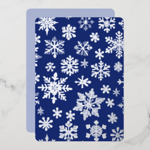 Carte de vacances Foil Foil Flake Argent Bleu Fonc