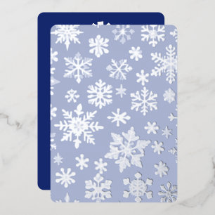 Carte de vacances Foil Foil Flat Silver bleu clair