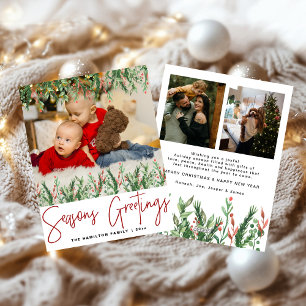 Carte de vacances Foliage d'hiver Joyeuses Fêtes