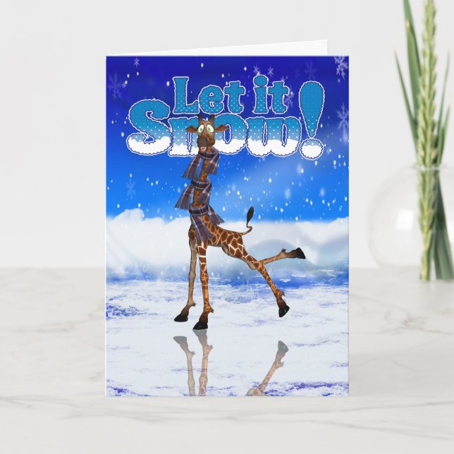 Carte de vacances Giraffe - Jungle Fun Christmas C (Devant)