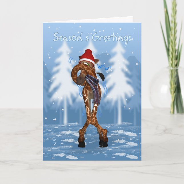 Carte de vacances Giraffe - Jungle Fun Christmas C (Devant)