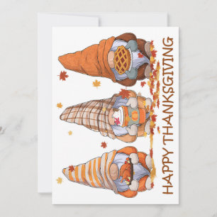 Carte de vacances Gnomes de Thanksgiving