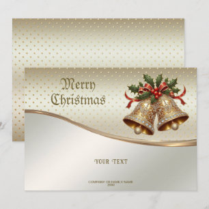 Carte de vacances Gold Christmas Bells