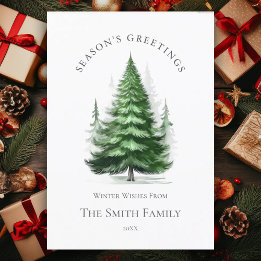 Carte de vacances Green Christmas Tree