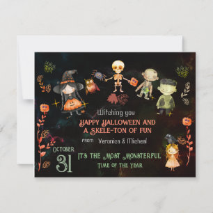 Carte de vacances HALLOWEEN de monstre MIGNON