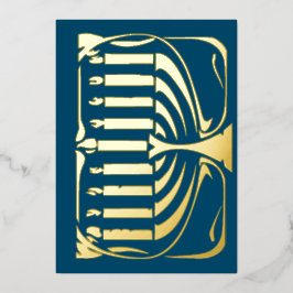 Carte de vacances Hannukah foil