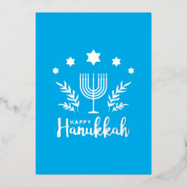 Carte de vacances Hannukah foil