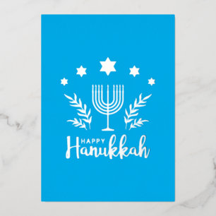 Carte de vacances Hannukah foil