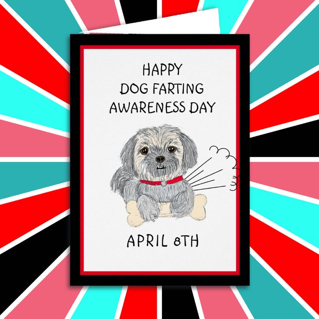 Carte de vacances Happy Dog Farting Awareness (Créateur téléchargé)