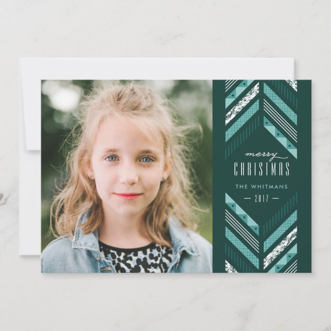 Carte de vacances Herringbone Band - Turquoise (Devant)