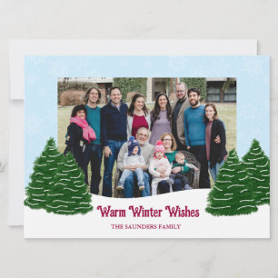 Carte de vacances hiver Snowy Trees