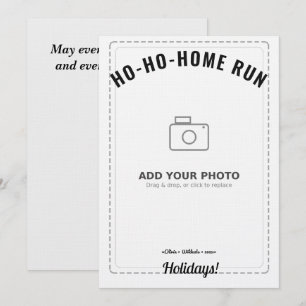 Carte de vacances Ho-Ho-Home Run Raccoon (dos blan